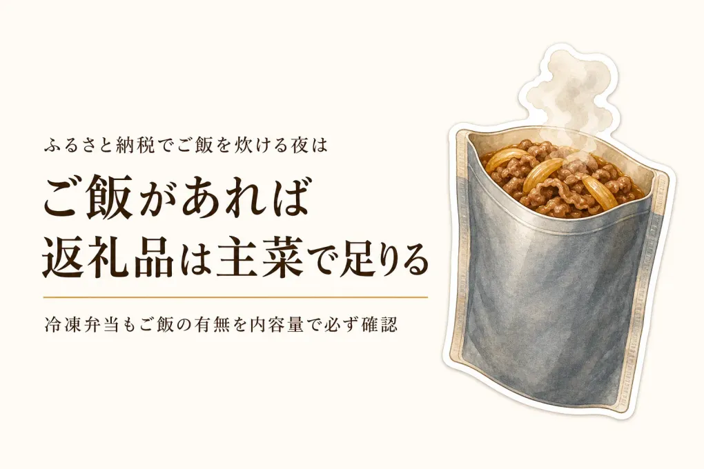 ふるさと納税の冷凍おかずは主菜だけでいい？ご飯付きの冷凍弁当まで選ぶべき？判断の目安