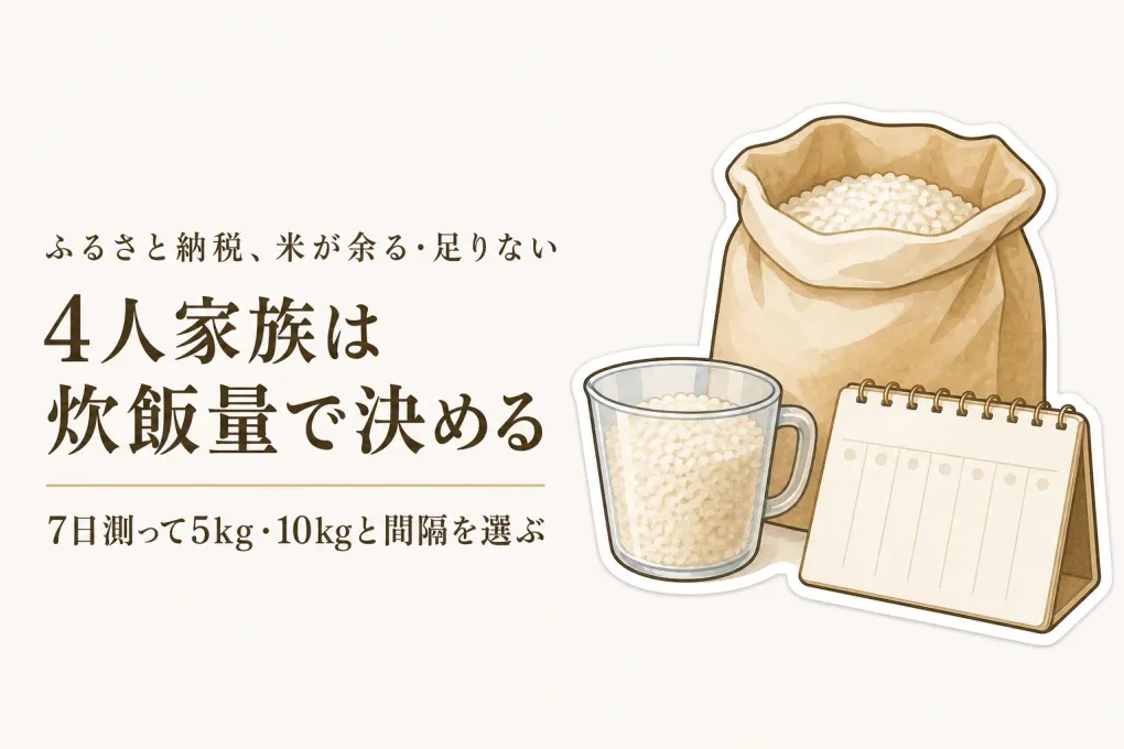 ふるさと納税「米の定期便」5kg・10kgは4人家族に何日もつ？毎月・隔月の決め方