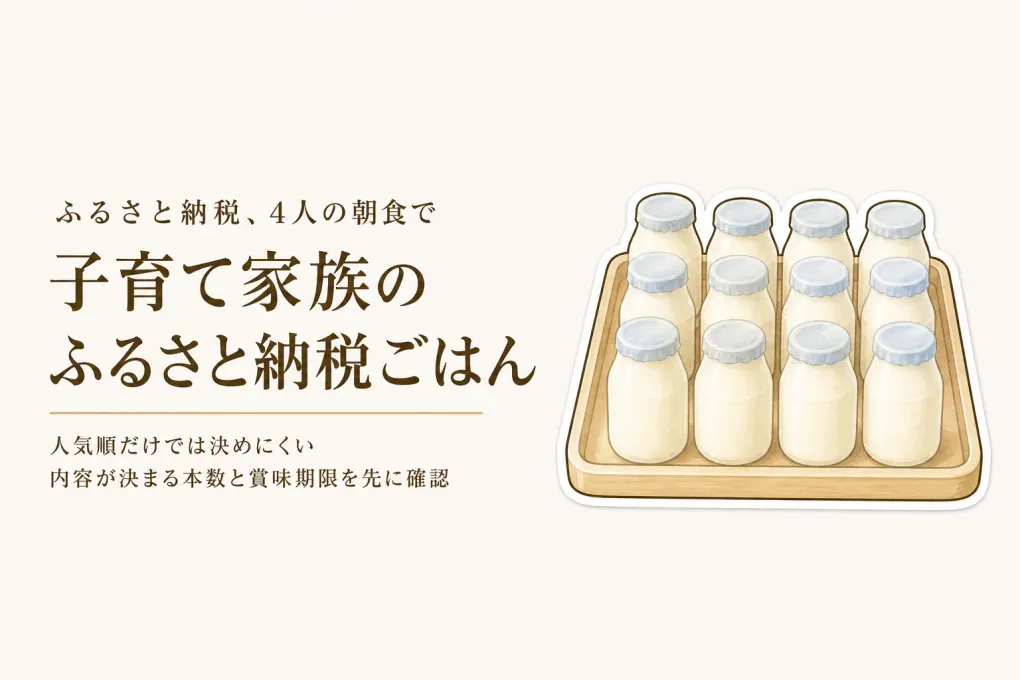 ふるさと納税の飲むヨーグルト定期便4選｜レビュー数順に家族4人の朝食と賞味期限を確認