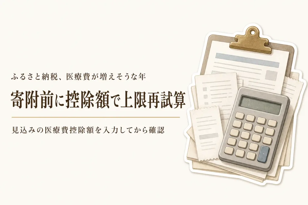 ふるさと納税の上限額に医療費控除を反映するには？寄附前の見込み額の入れ方